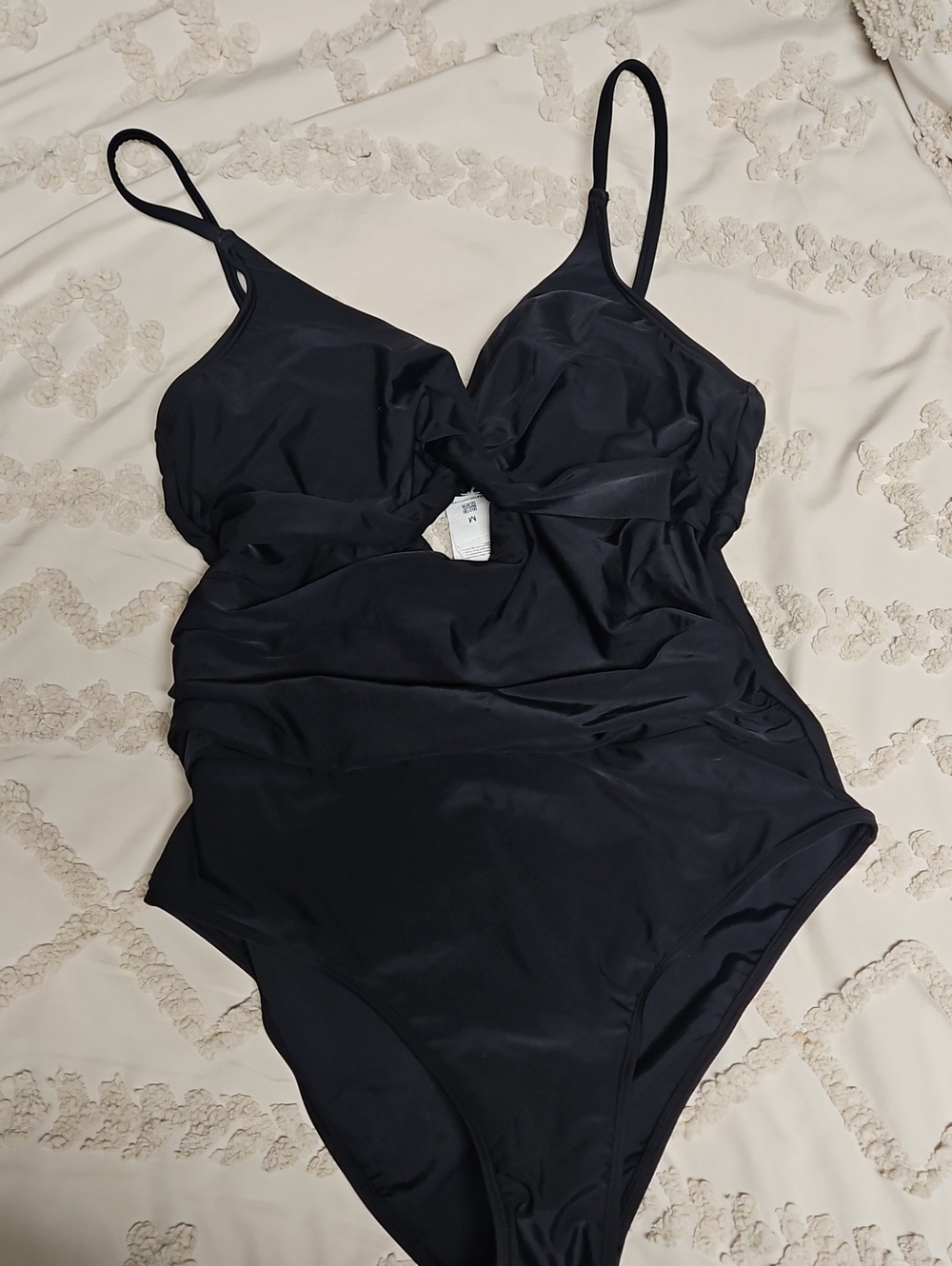 Cupshe Black Ruched One-Piece Swimsuit